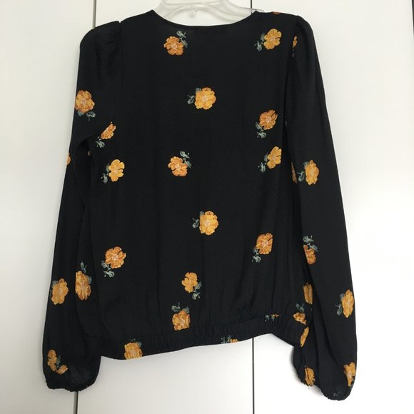 [NWT] Madewell Marigold Crepe de Chine Wrap Top - Picture 3 of 6